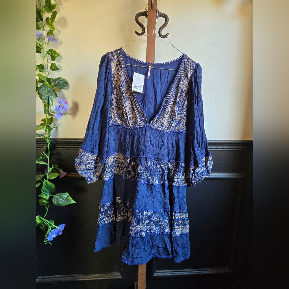 Indigo Folk Style Dress